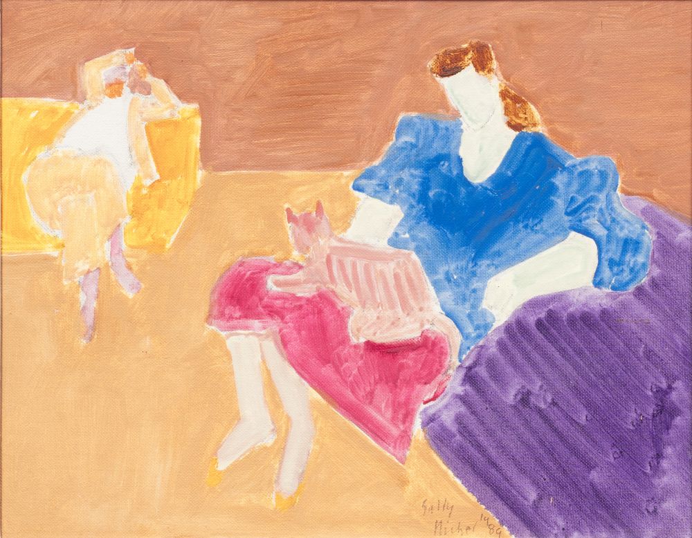 Two Girls with Striped Tabby