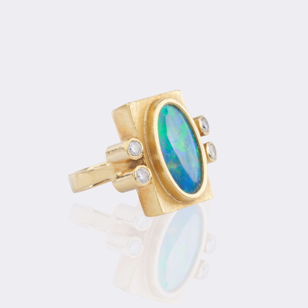 Opal Brillant Anhänger an Kette mit passendem Ring - Bild 2
