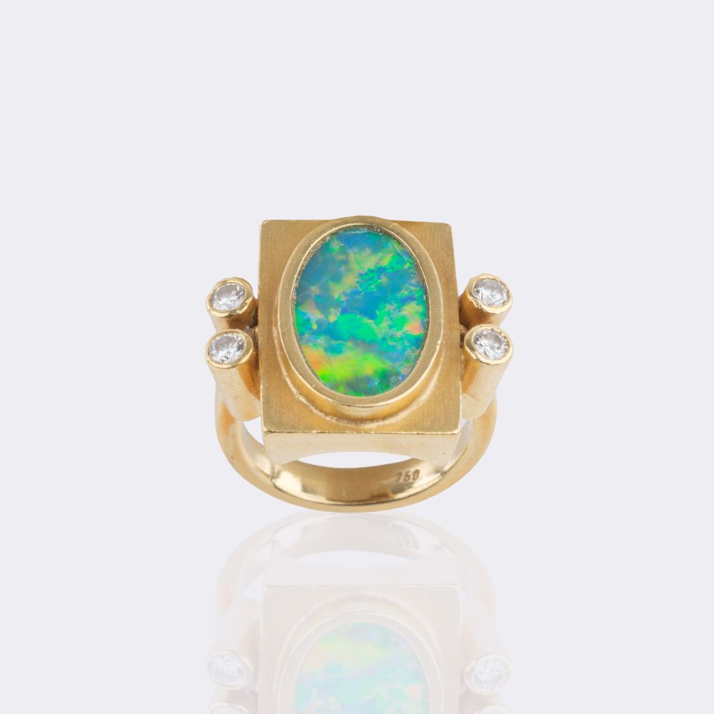 Opal Brillant Anhänger an Kette mit passendem Ring - Bild 3
