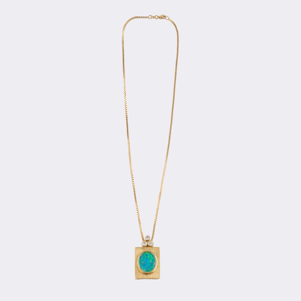 Opal Brillant Anhänger an Kette mit passendem Ring - Bild 4