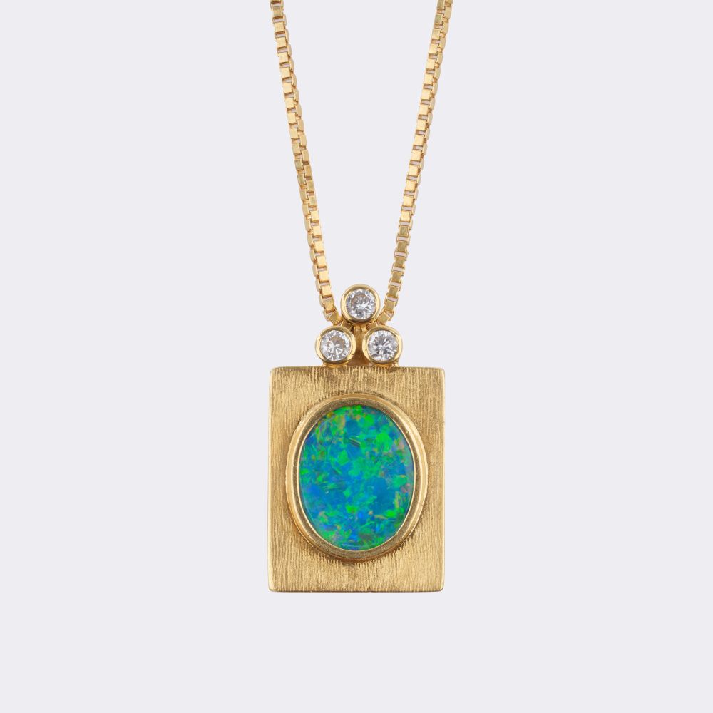 Opal Brillant Anhänger an Kette mit passendem Ring - Bild 5