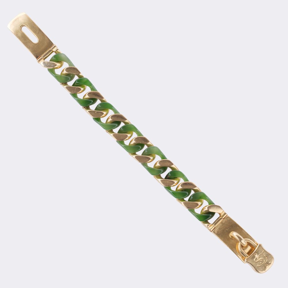 Gold Nephrite Curb Bracelet 'Understatement' - image 2