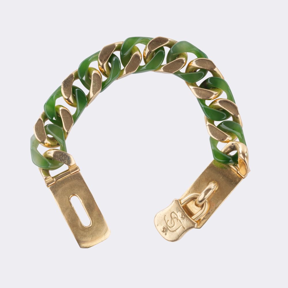 Gold Nephrite Curb Bracelet 'Understatement' - image 3