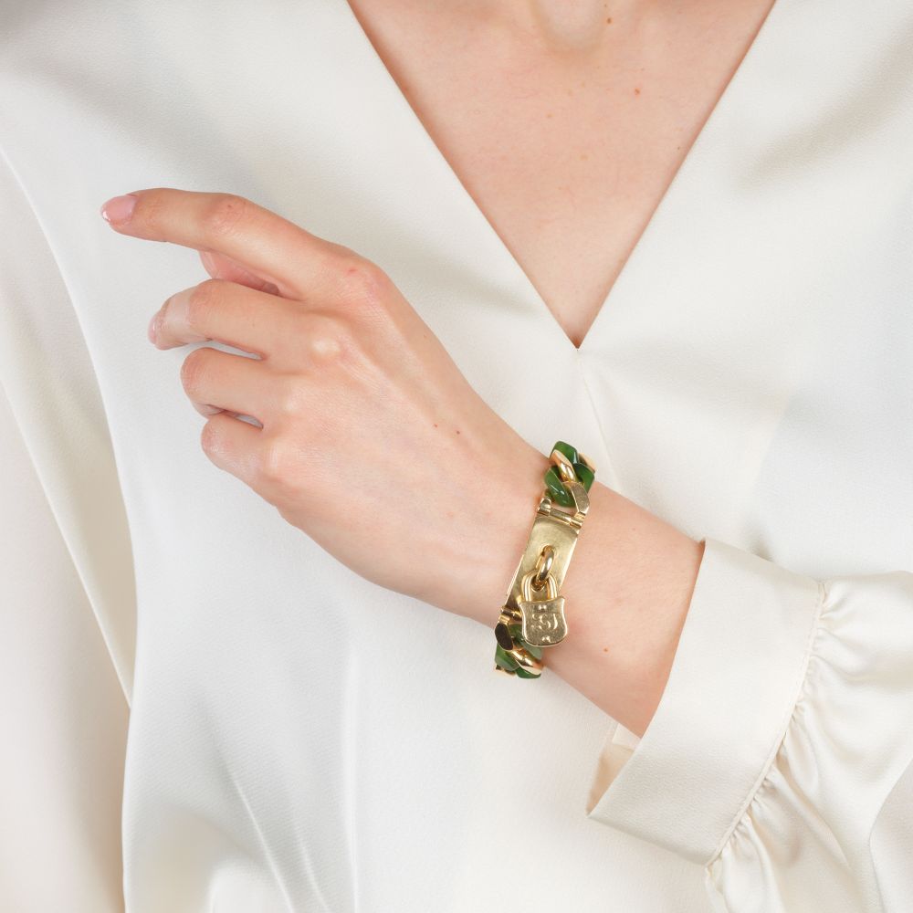 Gold Nephrite Curb Bracelet 'Understatement' - image 5