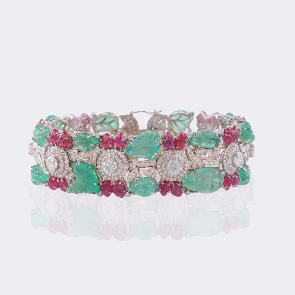 Tutti Frutti Smaragd Rubin Brillant Armband