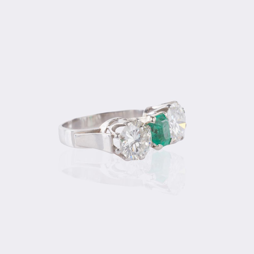 Smaragd Brillant Ring - Bild 2