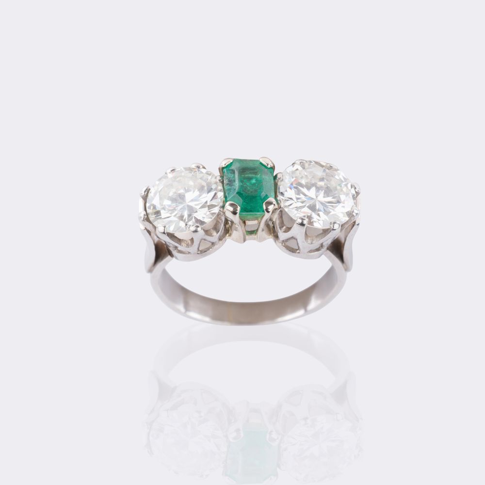 Smaragd Brillant Ring - Bild 3