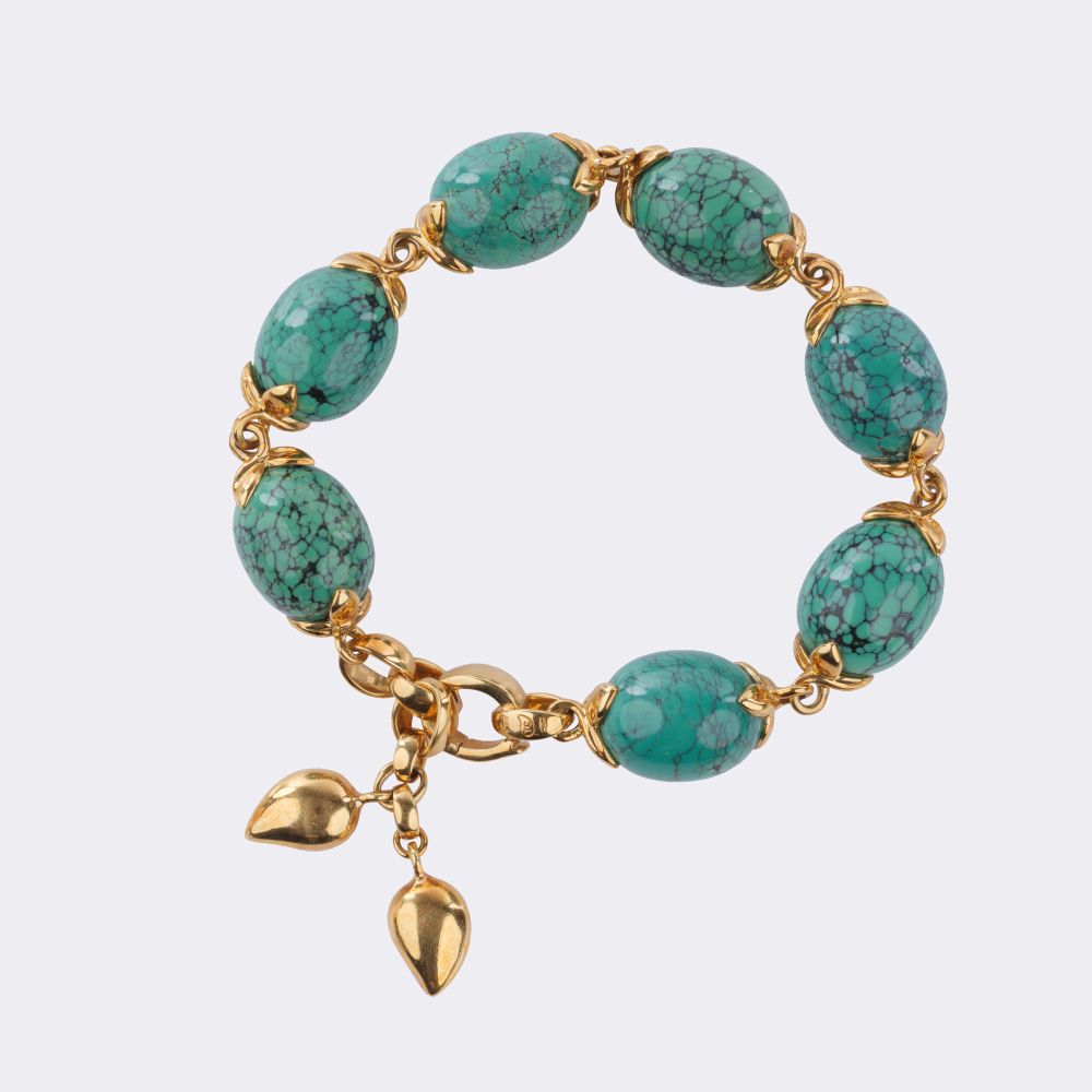 'Coconut' Armband mit Türkisen
