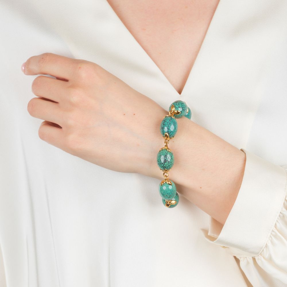'Coconut' Armband mit Türkisen - Bild 4