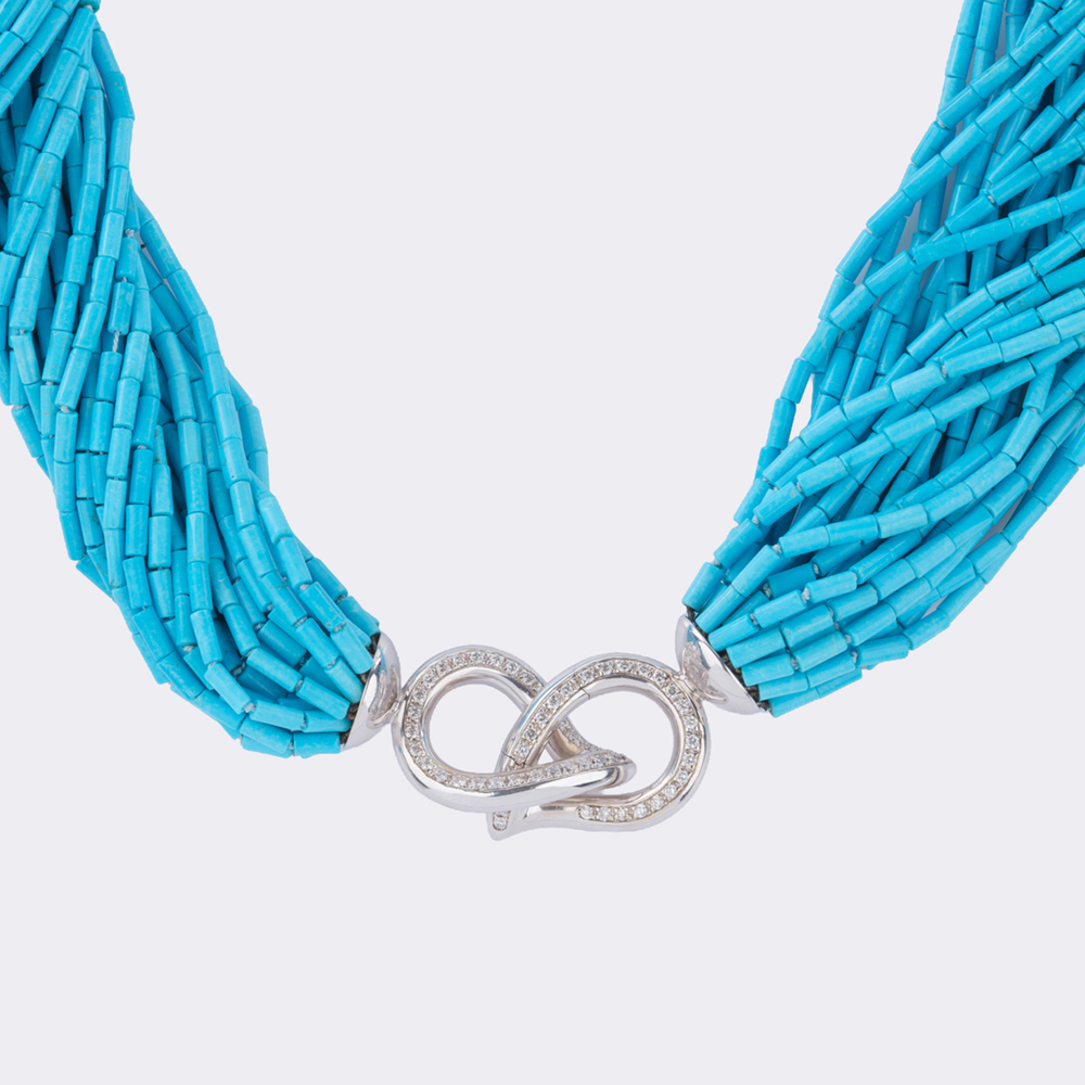 Türkis Collier mit 'Signature Drop' Brillant-Schließe