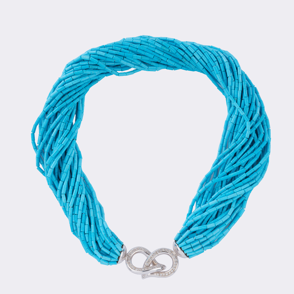 Türkis Collier mit 'Signature Drop' Brillant-Schließe - Bild 5