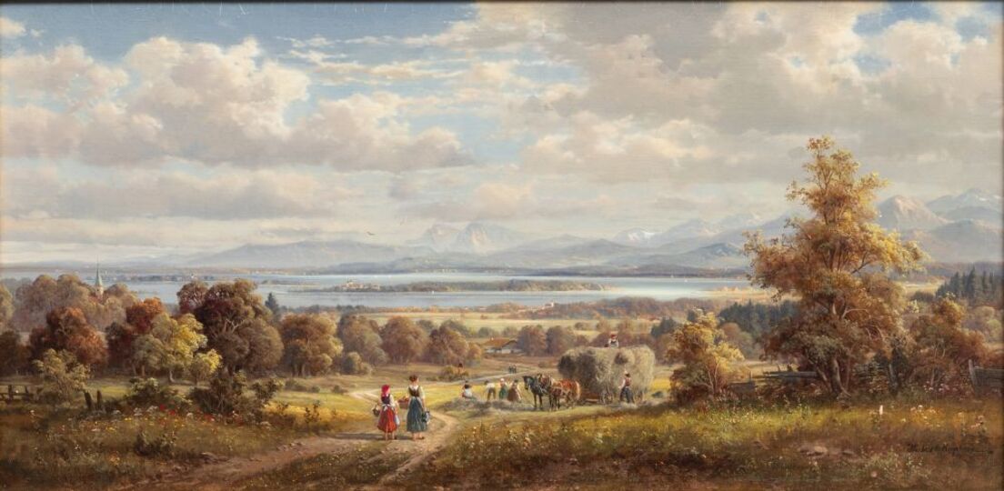Hay Harvest at Lake Chiemsee