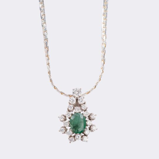 Emerald Diamond Pendant