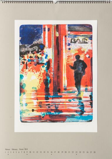 A graphic calender with 12 original art prints