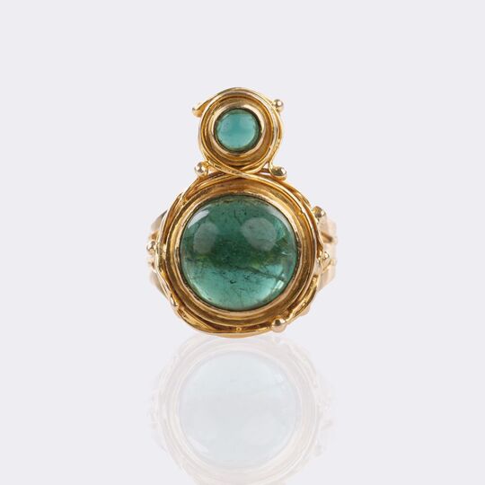 Turmalin Ring im floralen Design
