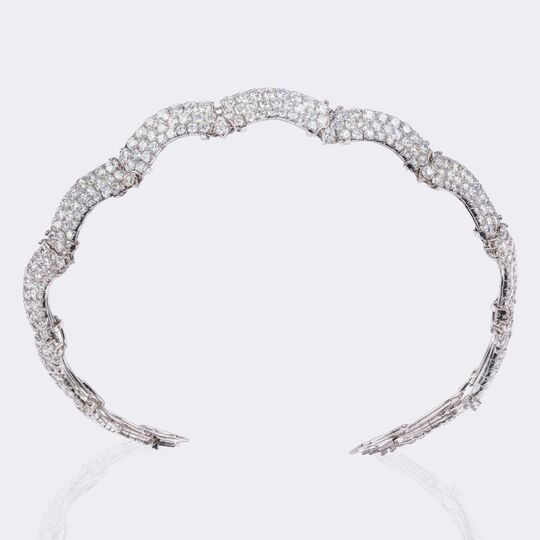 Hochkarätiges, wandelbares Art-déco Diamant Platin Diadem