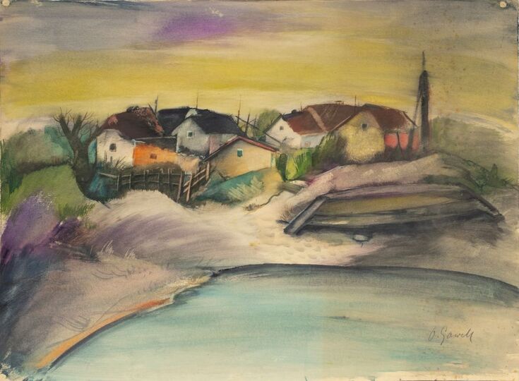 Village by a Lake