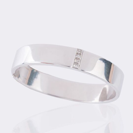 Weißgold Armreif mit Diamanten