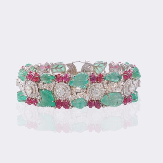 Tutti Frutti Smaragd Rubin Brillant Armband