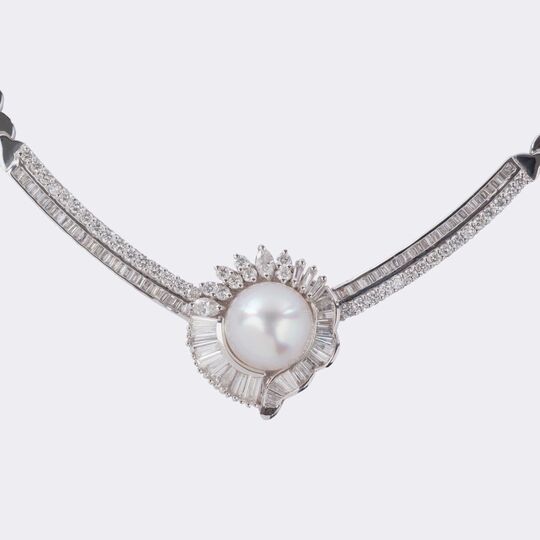 Prachtvolles Südseeperl Diamant Collier