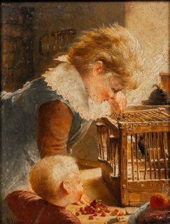 Children by the Birdcage