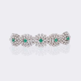 Hochkarätiges Vintage Brillant Smaragd Armband