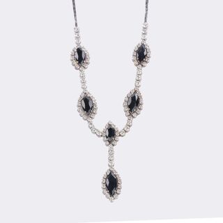 Saphir Brillant Schmuckset: Collier und Armband