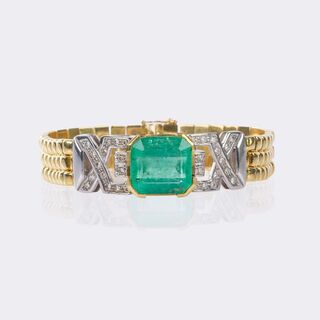 Hochkarätiges Smaragd Armband mit Brillant-Besatz