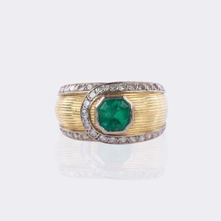 Smaragd Diamant Bandring