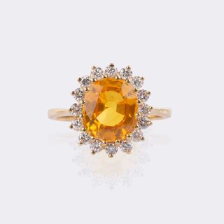 Vivid Orange-Yellow Saphir Ring