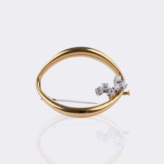 Brosche mit Brillant Besatz