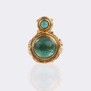 Turmalin Ring im floralen Design