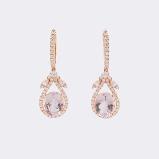 Paar Morganit Diamant Ohrhänger