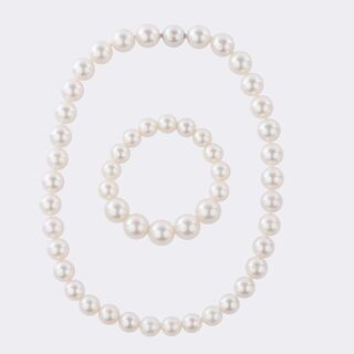 Südseeperlen Collier mit Armband