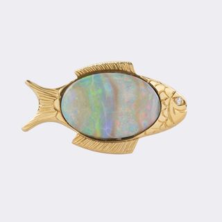 Opal Brillant Brosche 'Fisch'