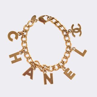 Logo & Letter Charm Chain Bracelet