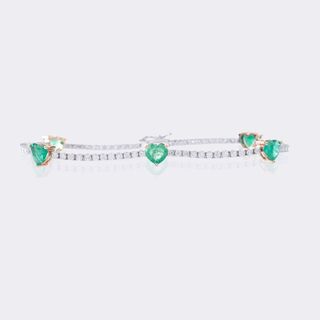 Smaragd Brillant Armband 'Herzen'