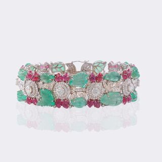 Tutti Frutti Smaragd Rubin Brillant Armband