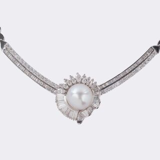 Prachtvolles Südseeperl Diamant Collier