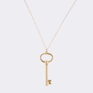 'Modern Open Round Key' Schlüssel-Anhänger an Kette