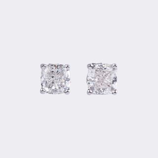 Paar weißer Diamant Solitär Ohrstecker