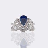 Natürlicher Saphir Ring mit Brillanten - Bild 1