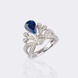 Natürlicher Saphir Ring mit Brillanten - Bild 3
