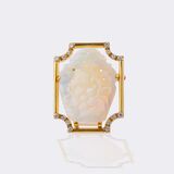 Opal Cameo Brooch with Diamonds