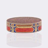 Gold Tabatière mit Emaille-Dekor und  reichem Rubin-Besatz - Bild 4