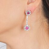Paar natürlicher Rubin Diamant Ohrhänger - Bild 2