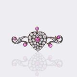Fin de siècle Diamond Ruby Brosche