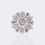 Jugendstil Rosettenbrosche mit Altschliffdiamanten