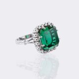 Farbintensiver Turmalin-Ring mit Brillant Besatz - Bild 2