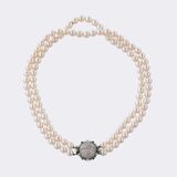 Perlen Collier mit Tsavolith Diamant Schließe - Bild 3